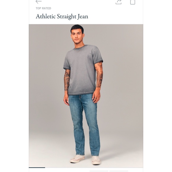 Abercrombie & Fitch Men’s Athletic Straight Jeans 34 X 32 - Picture 4 of 5